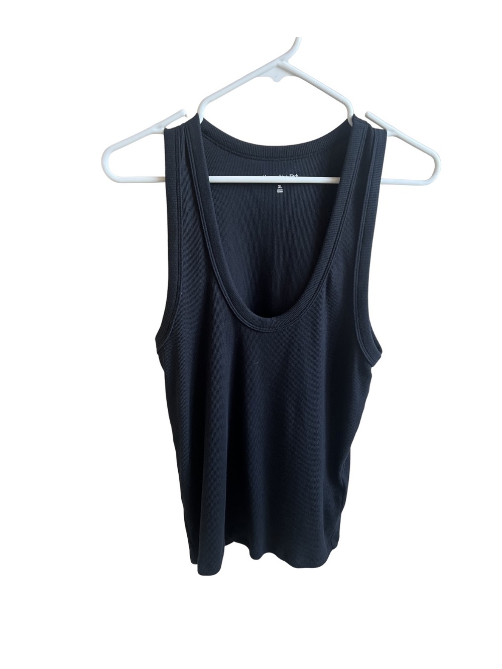 Abercrombie &Fitch Women’s Black Ribbed Scoop Neck Tank Top size XL